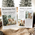 Cartão De Festividades Diversão Única do Jornal Que Foto De Natal De Um A<br><div class="desc">Comemore os destaques do seu ano com nosso cartão de Natal único "Quê Ano". Projetado no estilo de um jornal moderno, este cartão oferece uma maneira criativa de compartilhar suas memórias e marcos favoritos. Com seções personalizáveis para fotos e legendas, é perfeito para mostrar tudo o que fez este ano...</div>
