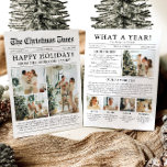 Cartão De Festividades Diversão Única do Jornal Que Foto De Natal De Um A<br><div class="desc">Comemore os destaques do seu ano com nosso cartão de Natal único "Quê Ano". Projetado no estilo de um jornal moderno, este cartão oferece uma maneira criativa de compartilhar suas memórias e marcos favoritos. Com seções personalizáveis para fotos e legendas, é perfeito para mostrar tudo o que fez este ano...</div>