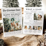 Cartão De Festividades Diversão Única do Jornal Que Foto De Natal De Um A<br><div class="desc">Comemore os destaques do seu ano com nosso cartão de Natal único "Quê Ano". Projetado no estilo de um jornal moderno, este cartão oferece uma maneira criativa de compartilhar suas memórias e marcos favoritos. Com seções personalizáveis para fotos e legendas, é perfeito para mostrar tudo o que fez este ano...</div>