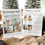Cartão De Festividades Diversão Única do Jornal Que Foto De Natal De Um A<br><div class="desc">Comemore os destaques do seu ano com nosso cartão de Natal único "Quê Ano". Projetado no estilo de um jornal moderno, este cartão oferece uma maneira criativa de compartilhar suas memórias e marcos favoritos. Com seções personalizáveis para fotos e legendas, é perfeito para mostrar tudo o que fez este ano...</div>