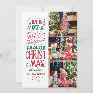 Cartão De Festividades Diversão Velho Feliz Natal Da Família Três Foto