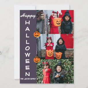 Cartão De Festividades Diversão Vertical Feliz Halloween 3 Foto Família