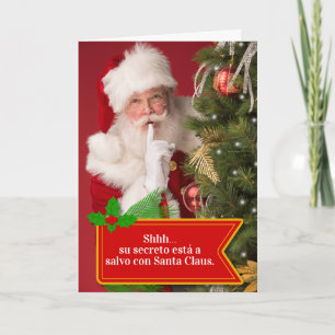 Cartão De Festividades Divertida de Natal Papai Noel Sabe Tudo