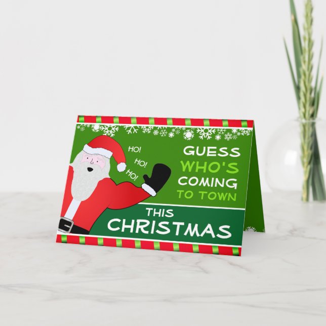 Cartão De Festividades Divertido Chegando em Casa Cantor Natal (Frente)