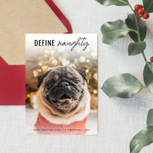 Cartão De Festividades Divertido Definir Cachorro Travesso Foto Natal