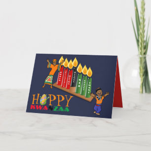 Cartão De Festividades Divertido e feliz KWANZAA 7 Princípios personaliza