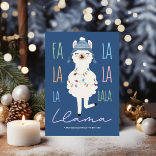Cartão De Festividades Divertido Fa La La Llama Fleece Navidad Natal