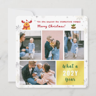 Cartão De Festividades Divertido Rudolph 4 Fotos Colagem Carta Fofo Alegr