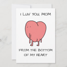 Cartão De Festividades Divertido Te Amo Mamãe Rosa Ilustrado Dia das Mães