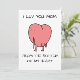 Cartão De Festividades Divertido Te Amo Mamãe Rosa Ilustrado Dia das Mães