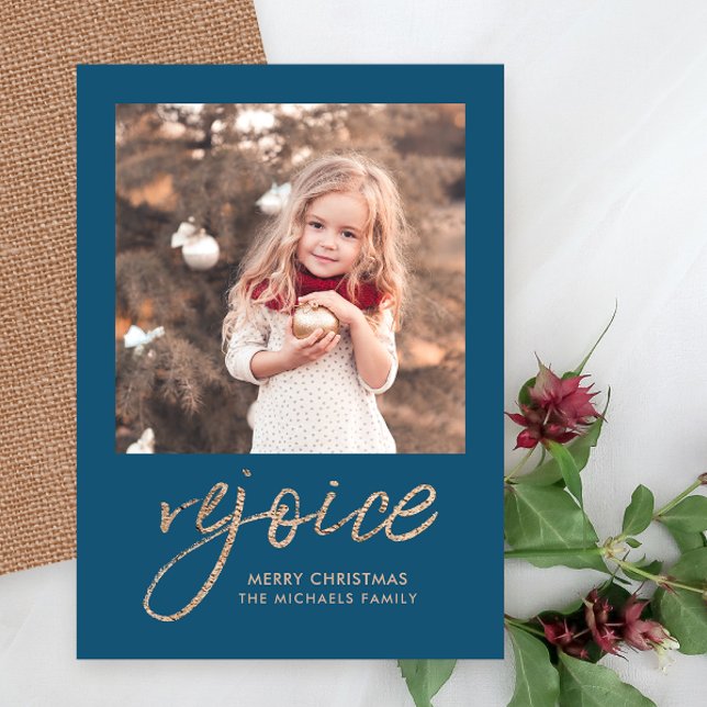 Cartão De Festividades Divirta-se e fique feliz foto russa azul (Criador carregado)