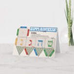 Cartão De Festividades DIY Dreidel Happy Hanukkah Greeting Card<br><div class="desc">DIY Dreidel Happy Hanukkah Greeting Card - Presenting a fantastic card that transforms itself in the traditional dreidel game. Designed in the spirit of Hanukkah, all you need is a pair of scissors and glue and you are ready. This innovative and crafty card is sure to provide much fun with...</div>