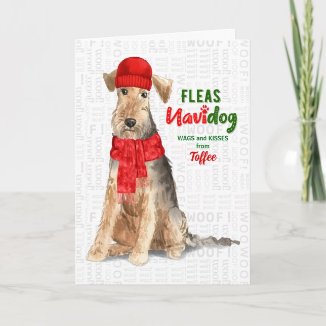 Cartão De Festividades do Cachorro Cachorro Welsh Terrier Christmas (Frente)