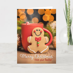 Cartão De Festividades Do Corretor de Imóveis Feliz Natal Homem de Biscoi