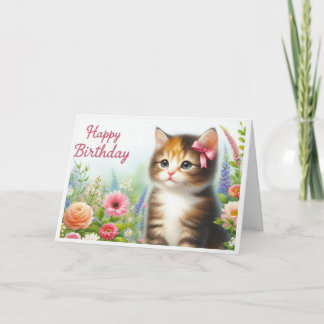 Cartão De Festividades Do Gato Feliz Aniversário