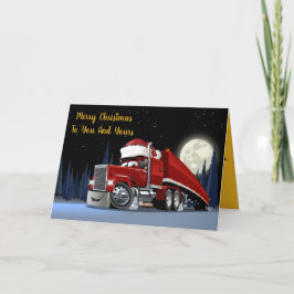 Cartão De Festividades Do papai noel Natal do caminhão semi