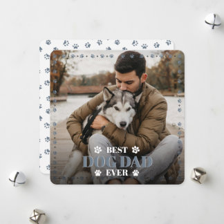 Cartão De Festividades Do Seu Cachorro Foto Cinza Slate Flat Pai de Cacho