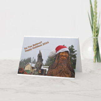 Cartão De Festividades "Do You Believe" Santa Bigfoot Holiday Card