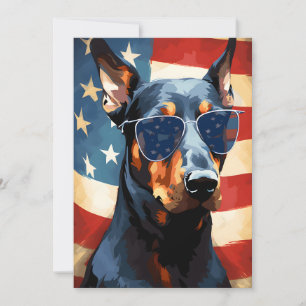 Cartão De Festividades Doberman 4° dia da Independência de julho