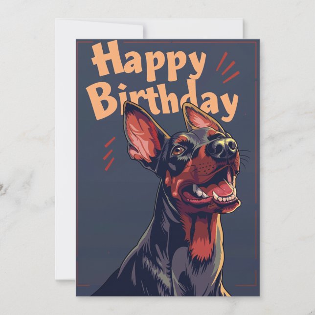 Cartão De Festividades Doberman Birthday (Frente)