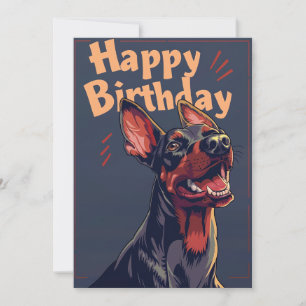Cartão De Festividades Doberman Birthday