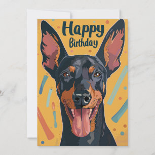 Cartão De Festividades Doberman Birthday