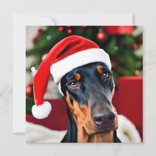 Cartão De Festividades Doberman Christmas