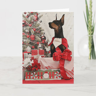 Cartão De Festividades Doberman Christmas Card