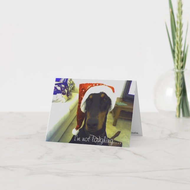 Cartão De Festividades Doberman Christmast card (Frente)