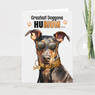 Cartão De Festividades Doberman Pinscher Cachorro Maior HuMOM Dia das Mãe