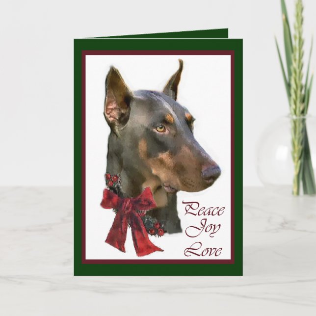 Cartão De Festividades Doberman Pinscher Christmas (Frente)