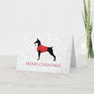 Cartão De Festividades Doberman Pinscher Dog Merry Christmas Design