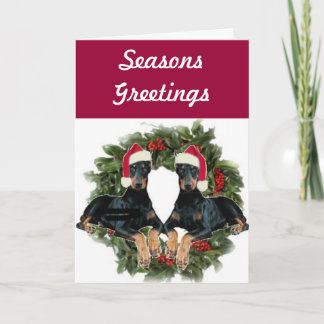 Cartão De Festividades Doberman Pinscher Holiday Card