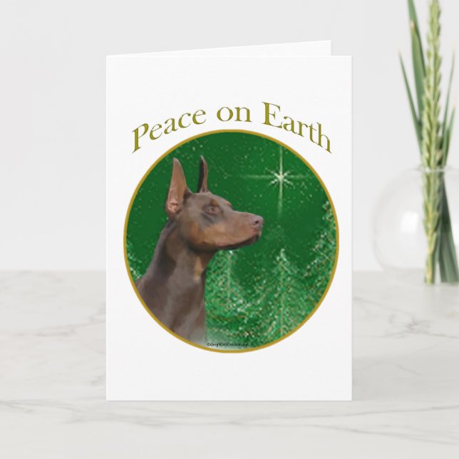 Cartão De Festividades Doberman Pinscher Peace (Frente)