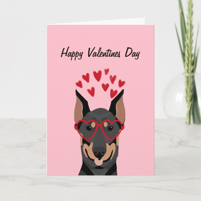 Cartão De Festividades Doberman Valentines Day Love Card (Frente)