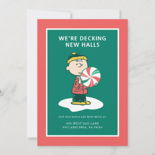 Cartão De Festividades Doce de Hortelã do Charlie Brown