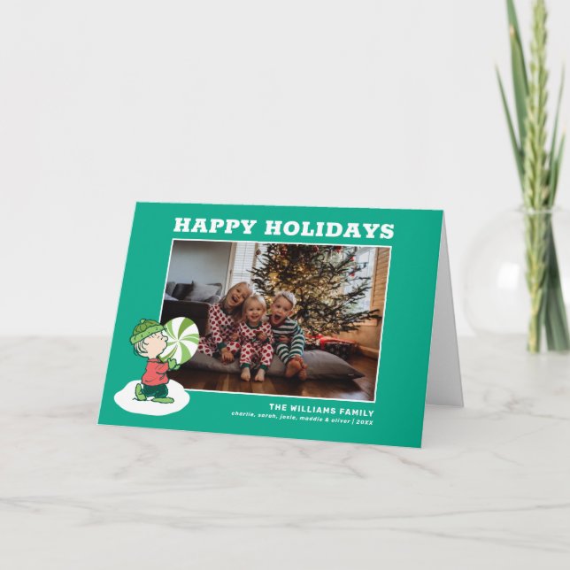 Cartão De Festividades Doce de Hortelã Linus (Frente)