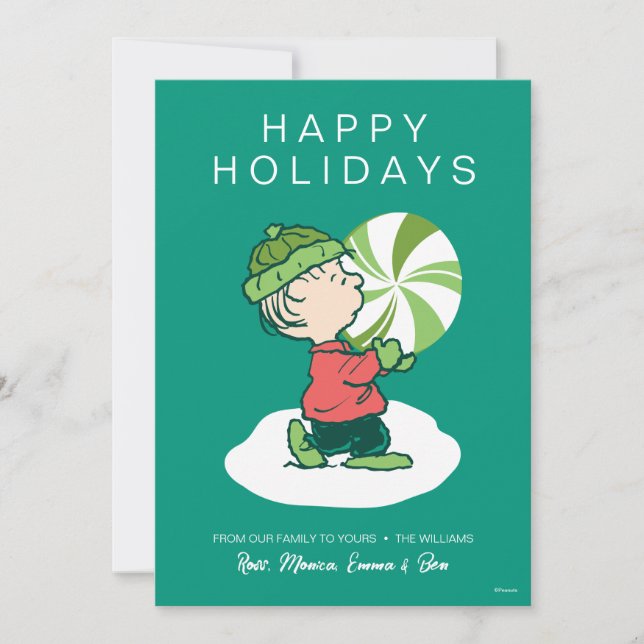 Cartão De Festividades Doce de Hortelã Linus (Frente)