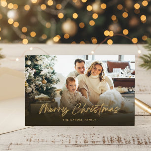 Cartão De Festividades Doce Memória Simples Foto de Família Natal