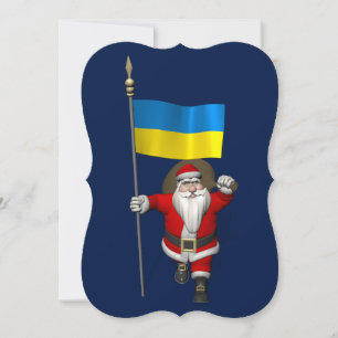 Cartão De Festividades Doce Papai Noel Com Alferes Da Ucrânia