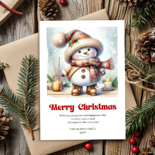 Cartão De Festividades Doce Papel de Natal boneco de neve crianças férias