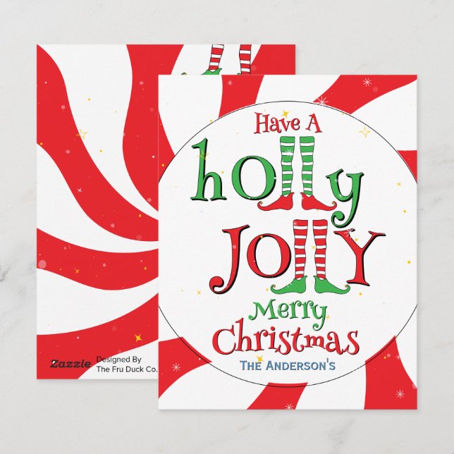 Cartão De Festividades Doce Redemoinho de Hortelã Natal Alegre e Feliz (Frente/Verso)