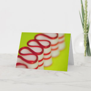 Cartão De Festividades Doces de fita vermelhos e brancos antigos moídos