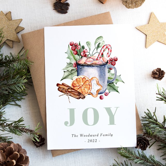 Cartão De Festividades Doces de Natal com Aquarela (Criador carregado)