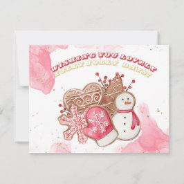 Cartão De Festividades Doces de Natal em aquarela