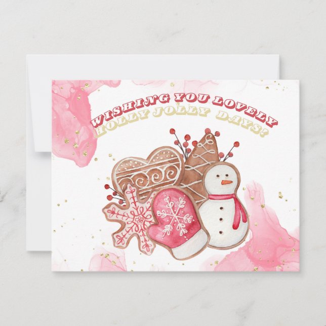 Cartão De Festividades Doces de Natal em aquarela (Frente)