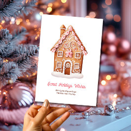 Cartão De Festividades Doces Desejos de Férias Casa de Biscoito de Natal