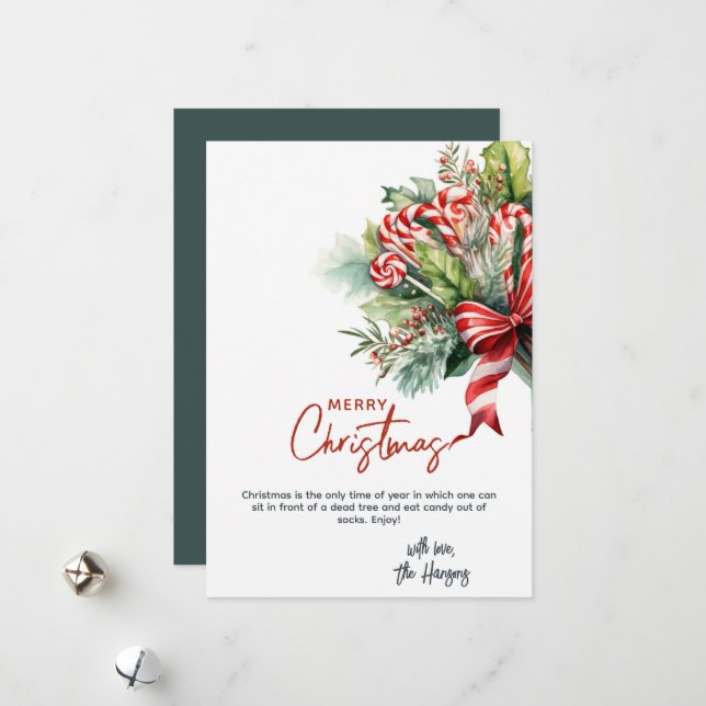 Cartão De Festividades Doces festivos, doce, canas, Natal (Frente/Verso In Situ)