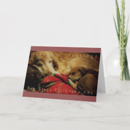 Cartão De Festividades "Dog Bless Us Every One" Holiday Greeting Card
