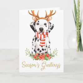 Cartão De Festividades Dog Dalmatian Christmas Season's Greetings